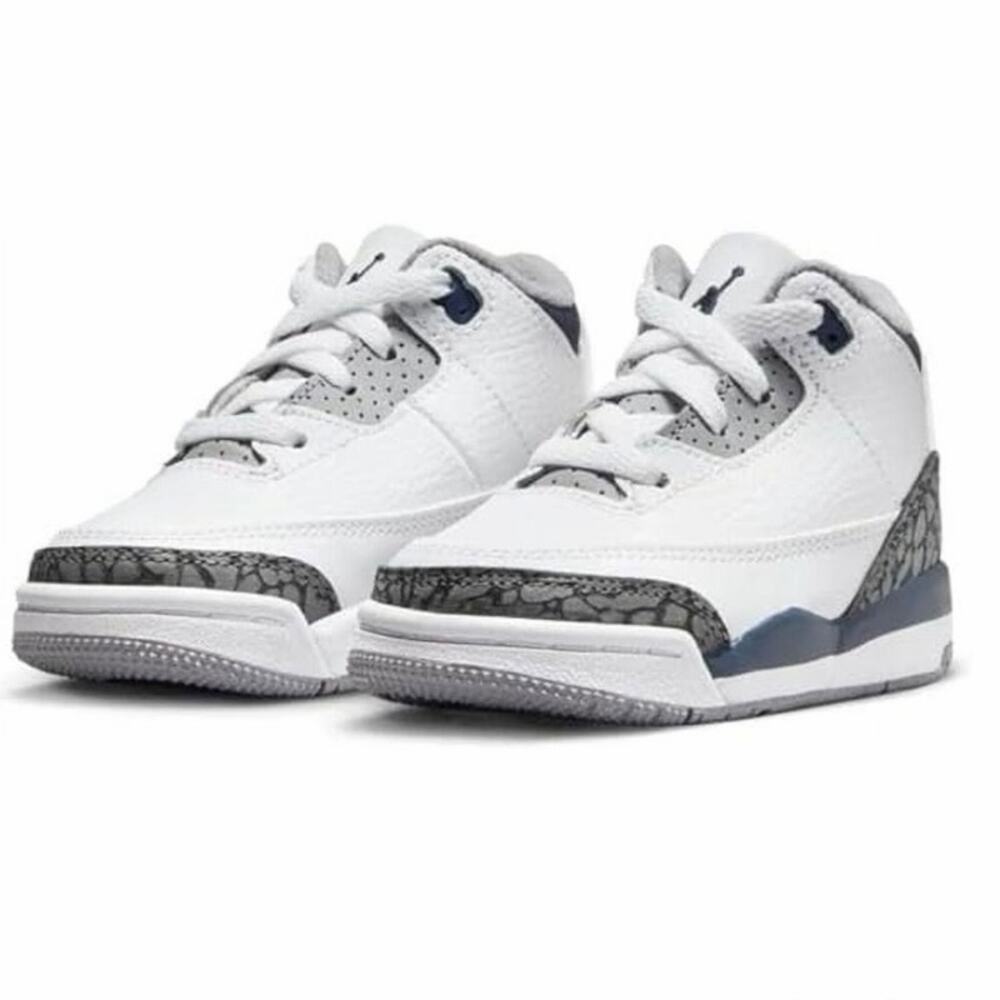 Toddler's Jordan 3 Retro White/Midnight Navy Sz 8C